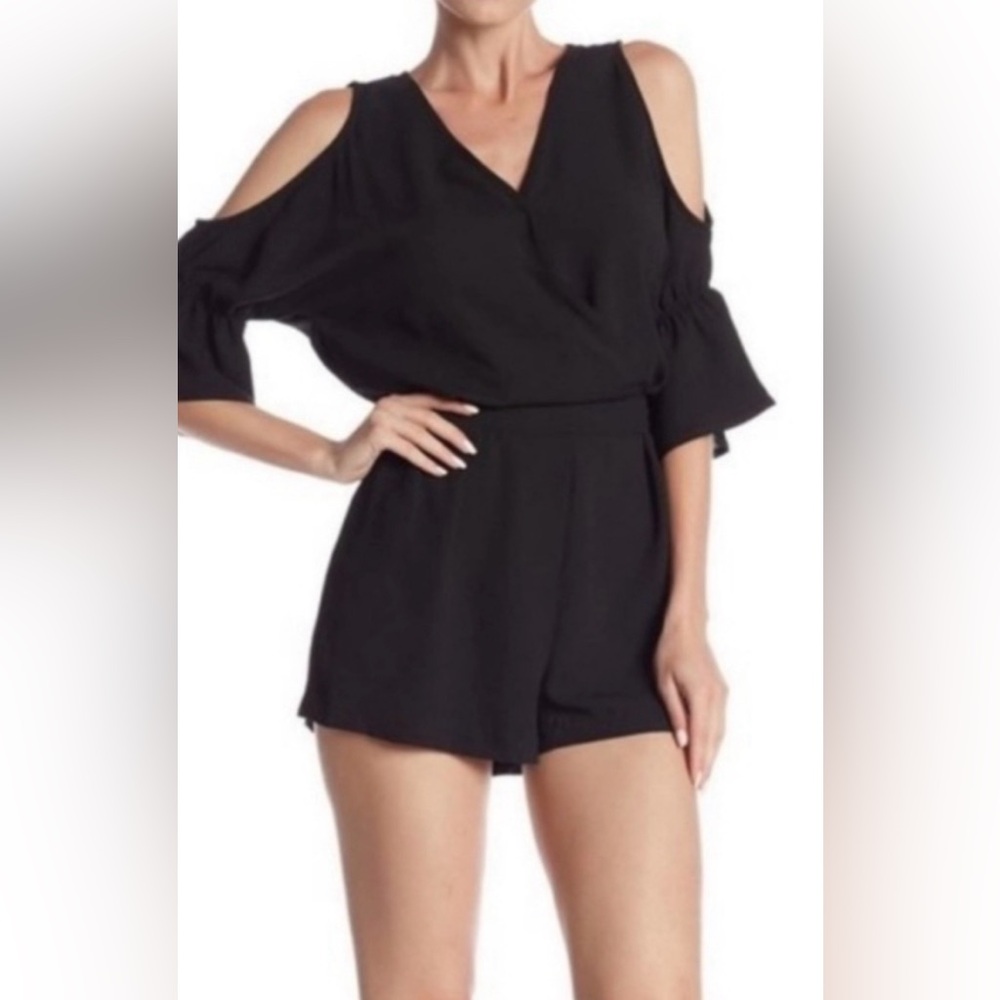 Zara Basic Black Cold Shoulder Women's Jumpsuit, sz small